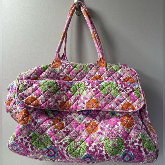 Unbranded Flawed Pink Floral and Butterfly Large Travel Tote - Picture 1 of 7